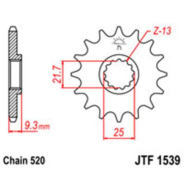 JT JT Gear Box Sprockets G/B 1539-15